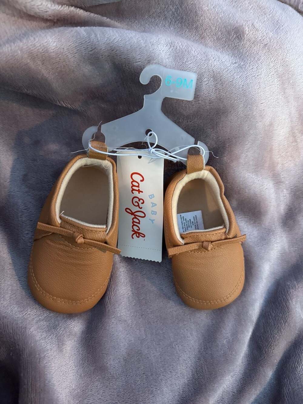 Cat & Jack Baby Soft Sole Moccasin Shoes Tan 6-9M